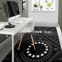 Cook Island Personalised Area Rug - Seal With Polynesian Tattoo Style ( Black) - Polynesian Pride