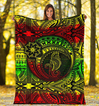 Seahorse Polynesian Premium Blanket - Polynesian Tattoo Reggae - Polynesian Pride