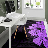 Royal Hibiscus Polynesian Tribal Area Rug Violet AH - Polynesian Pride