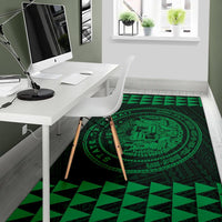 Kakau Seal Of Hawaii Polynesian - Green Rug - Polynesian Pride