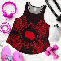 Cook Islands Polynesian Women Tank Top Map Red - Polynesian Pride