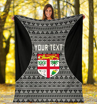 Fiji Custom Personalised Premium Blanket - Tapa Pattern Sport Style - Polynesian Pride