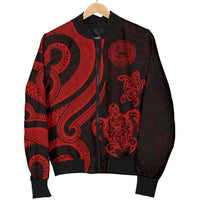 American Samoa Men's Bomber Jacket - Red Tentacle Turtle - Polynesian Pride