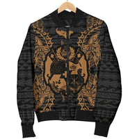 Tonga Polynesian Men's Bomber Jacket Map Gold - Polynesian Pride