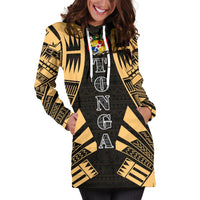 Tonga Hoodie Dress - Polynesian Tattoo Gold - Polynesian Pride