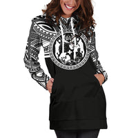 Tonga Women Hoodie Dress - Tonga Coat Of Arms Polynesian Black Color - Polynesian Pride