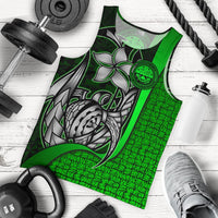 Federated States of Micronesia Men's Tank Top Green - Turtle With Hook - Polynesian Pride