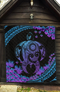 Hawaii Turtle Polynesian Hibiscus Premium Quilt - Boot Style - Polynesian Pride