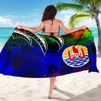 Tahiti Sarong - Tropical Leaf Rainbow Color - Polynesian Pride