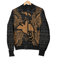 Papua New Guinea Polynesian Men's Bomber Jacket Map Gold - Polynesian Pride