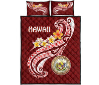 Hawaii Quilt Bed Set - Hawaii Seal Polynesian Patterns Plumeria - Polynesian Pride