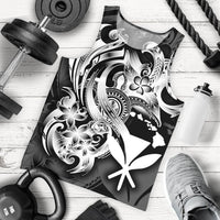 Polynesian Hawaii Men's Tank Top - Kanaka Maoli White Turtle Black - Gold - Polynesian Pride