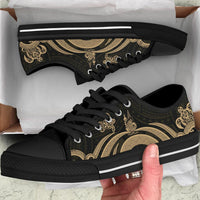 New Caledonia Low Top Canvas Shoes - Gold Tentacle Turtle - Polynesian Pride