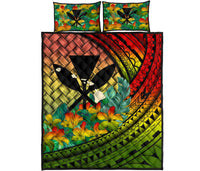 Kanaka Maoli (Hawaiian) - Quilt Bed Set Lauhala Polynesian Hibiscus Reggae Reggae - Polynesian Pride