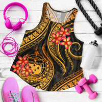 Samoa Polynesian Women Racerback Tank - Gold Plumeria - Polynesian Pride