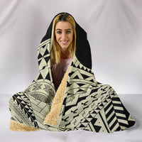 Hawaii Polynesian Hula Girl Wearing Plumeria Hooded Blanket - Polynesian Pride
