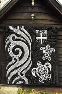 Fiji Polynesian Premium Quilt - White Tentacle Turtle - Polynesian Pride