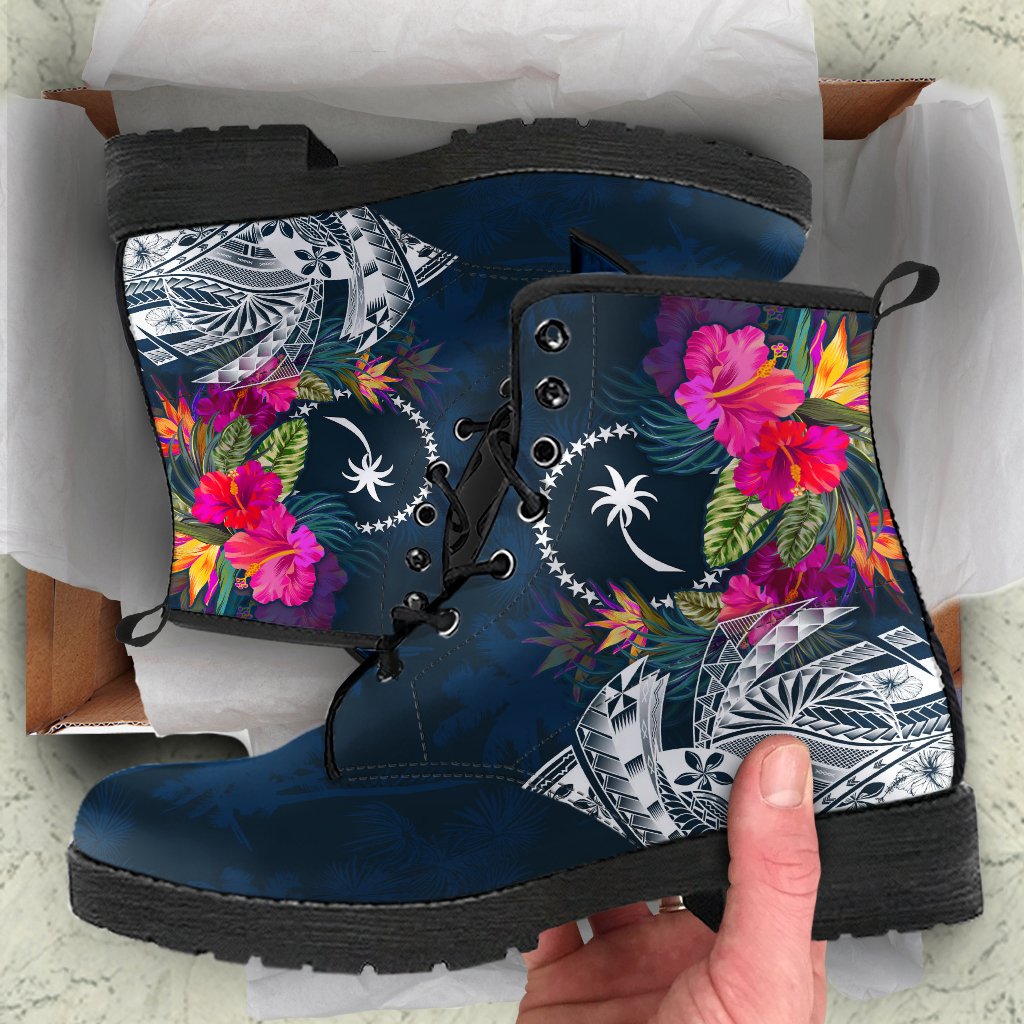 Chuuk Leather Boots - Chuuk Summer Vibes Blue - Polynesian Pride
