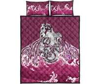 Maori Manaia The Pink Sea Quilt Bed Set - Polynesian Pride