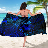 Yap Sarong - Turtle Hibiscus Pattern Blue - Polynesian Pride