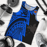 Polynesian Guinea Men's Tank Top - Moana Maui Tattoo With Coat Of Arm Guinea Blue blue - Polynesian Pride
