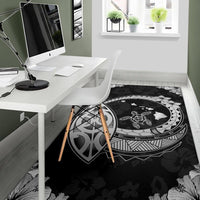 Hawaii Turtle Hibiscus Corner Map Polynesian Area Rug AH - Polynesian Pride