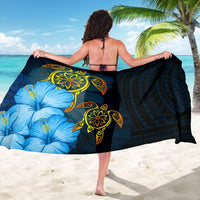 Hawaii Sarong - Turtle Hibiscus Pattern Hawaiian Sarong - Blue - Polynesian Pride