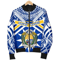 Nauru Rugby Women Bomber Jacket Symbol Star Polynesian - Polynesian Pride