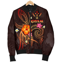 Kosrae Polynesian Men's Bomber Jacket - Legend of Kosrae (Red) - Polynesian Pride