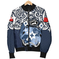 Tonga Polynesian Bomber Jacket (Men) - Tongan Pride (Blue) - Polynesian Pride