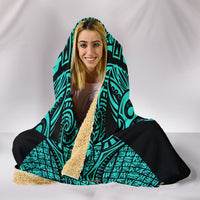 Hawaii Turtle Polynesian Hooded Blanket - Turquoise - Armor Style - Polynesian Pride
