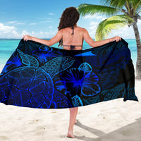 Tokelau Sarong - Turtle Hibiscus Pattern Blue - Polynesian Pride
