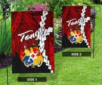 Tonga Polynesian Flag - Tribal Wave Tattoo Flag Color - Polynesian Pride