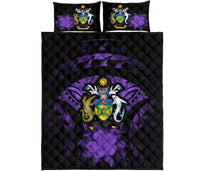 Solomon Islands Polynesian Quilt Bed Set Hibiscus Purple - Polynesian Pride