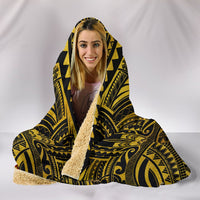 Samoa Blanket - Coat Of Arm Gold - Black - Polynesian Pride