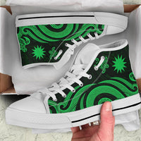 Nauru High Top Canvas Shoes - Green Tentacle Turtle - Polynesian Pride
