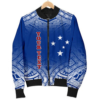 Samoa Custom Personalised Men's Bomber Jacket - Polynesian Fog Blue - Polynesian Pride