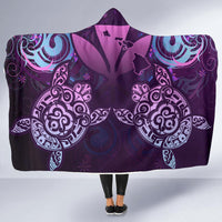 Hawaii Turtle Kanaka Maoli Hooded Blanket - Tea Style - AH - Polynesian Pride