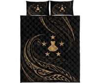 Austral Islands Quilt Bed Set - Gold - Frida Style Gold - Polynesian Pride