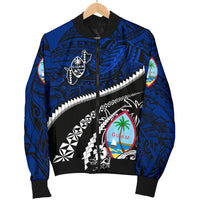 Guam Men's Bomber Jacket Polynesian Shark Tattoo - Polynesian Pride