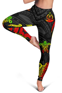 Vanuatu Women's Leggings - Reggae Tentacle Turtle - Polynesian Pride