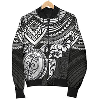 Polynesian Bomber Jacket (Men) - Polynesian White Turtle - Polynesian Pride