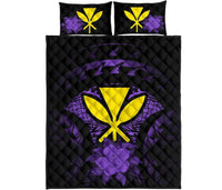 Kanaka Maoli (Hawaii) Polynesian Quilt Bed Set Hibiscus Purple - Polynesian Pride