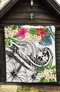 Tonga Polynesian Premium Quilt - Summer Plumeria (White) - Polynesian Pride