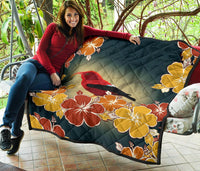 Honeycreeper Hibiscus Premium Quilt - Polynesian Pride