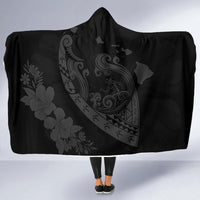 Hawaii Hibiscus Banzai Surfing Hooded Blanket Grey - Polynesian Pride