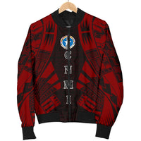 Northern Mariana Islands Men Bomber Jackets - Polynesian Tattoo Red - Polynesian Pride