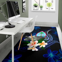 Guam Polynesian Area Rug - Turtle With Plumeria Flowers - Polynesian Pride