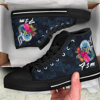Federated States of Micronesia High Top Shoes - Tropical Flower - Polynesian Pride