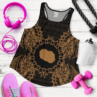 Cook Islands Polynesian Women Tank Top Map Gold - Polynesian Pride